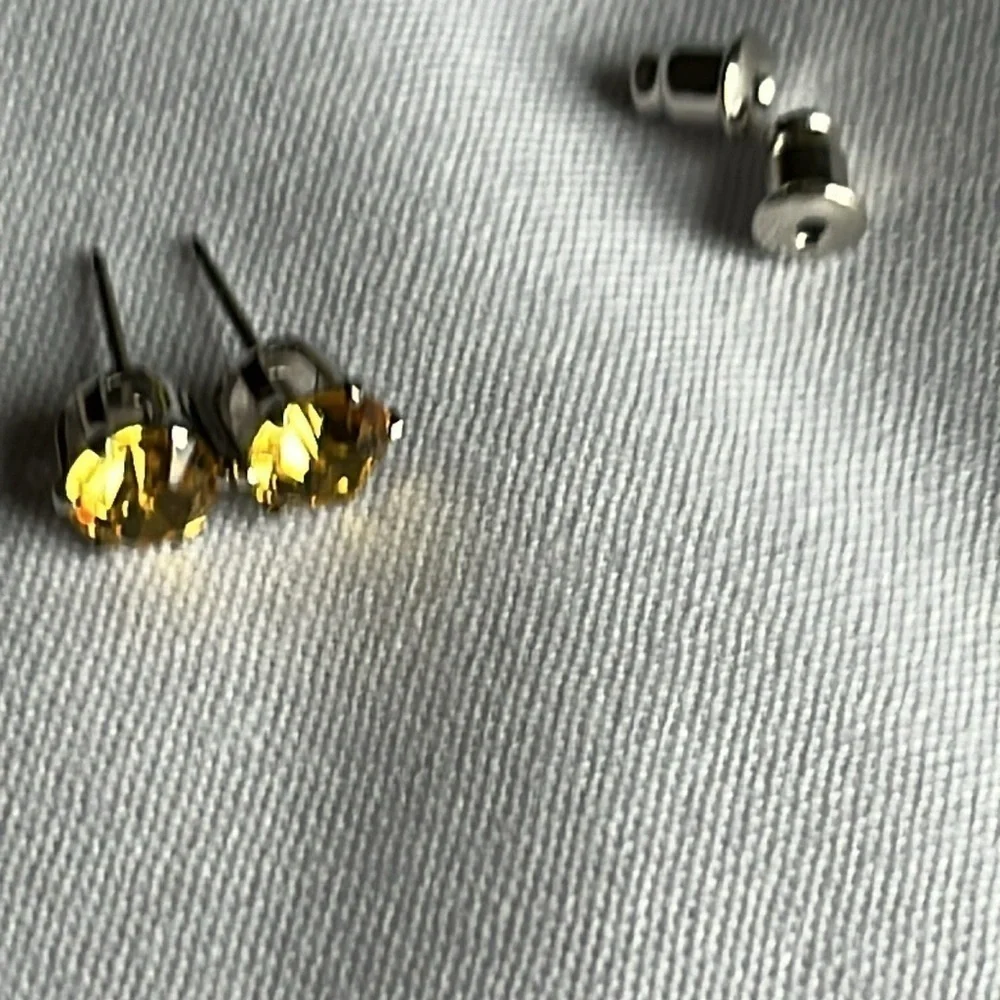 Swarovski Crystal Yellow Topaz Stud Earrings